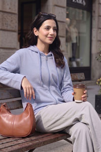 Zivame Knit Cotton Hoodie - Silver Bullet — thumbnail 1
